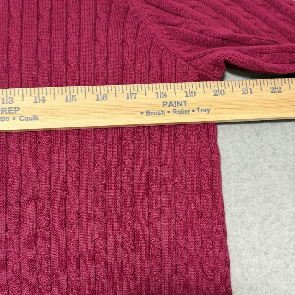 Kim Rogers Magenta Preppy Cable Knit Sweater Size M Soft Classic Collegiate New - Picture 4 of 7